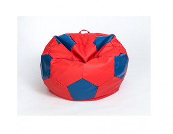 Кресло-мешок Мяч большой Экокожа красно-синее в Губкинском - gubkinskiy.mebel-74.com | фото