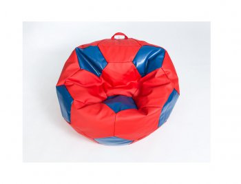 Кресло-мешок Мяч большой Экокожа красно-синее в Губкинском - gubkinskiy.mebel-74.com | фото