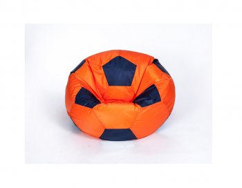 Кресло-мешок Мяч малый оранжево-черное в Губкинском - gubkinskiy.mebel-74.com | фото