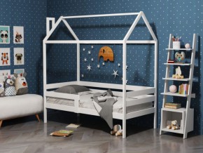 Детская кровать-домик из массива березы Соня-6 (Белый/Лак) в Губкинском - gubkinskiy.mebel-74.com | фото