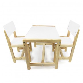 Детский растущий комплект стол и два стула  Я САМ "Лофт" (Белый, Сосна) в Губкинском - gubkinskiy.mebel-74.com | фото