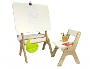 Детский растущий стол-парта и стул Я САМ "Умка" (Дуб/Серый) в Губкинском - gubkinskiy.mebel-74.com | фото