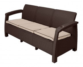 Диван Yalta Premium Sofa 3 Set (Ялта) шоколадный (+подушки под спину) в Губкинском - gubkinskiy.mebel-74.com | фото