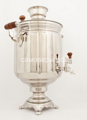 Электрический самовар из латуни на 10 л "Под серебро" в наборе №1 в Губкинском - gubkinskiy.mebel-74.com | фото