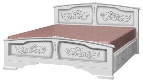 ЕЛЕНА Кровать из массива 1400 (Белый жемчуг) с 2-мя ящиками в Губкинском - gubkinskiy.mebel-74.com | фото