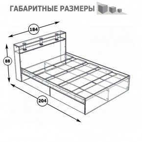 Камелия Кровать 1800, цвет белый, ШхГхВ 183,5х217х78,2 см., сп.м. 1800х2000 мм., без матраса, основание есть в Губкинском - gubkinskiy.mebel-74.com | фото