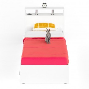 Камелия Кровать с ящиками 0900, цвет белый, ШхГхВ 93,5х217х78,2 см., сп.м. 900х2000 мм., без матраса, основание есть в Губкинском - gubkinskiy.mebel-74.com | фото