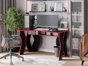 Компьютерный стол КЛ №9.0 (Черный/Красный) в Губкинском - gubkinskiy.mebel-74.com | фото