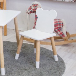Комплект детской мебели стол и два стула Мишутка (Белый/Белый/Береза) в Губкинском - gubkinskiy.mebel-74.com | фото