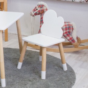 Комплект детской мебели стол и два стула Облачко (Белый/Белый/Береза) в Губкинском - gubkinskiy.mebel-74.com | фото