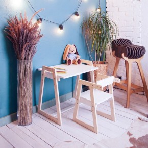 Комплект детской мебели стол и  два стула Я САМ "Лофт-Дуо" (Белый) в Губкинском - gubkinskiy.mebel-74.com | фото