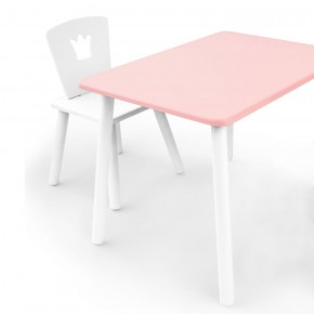 Комплект детской мебели стол и стул Корона (Розовый/Белый/Белый) в Губкинском - gubkinskiy.mebel-74.com | фото