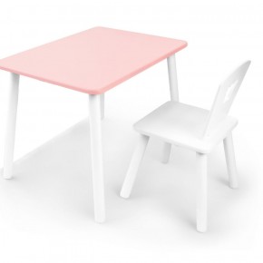 Комплект детской мебели стол и стул Корона (Розовый/Белый/Белый) в Губкинском - gubkinskiy.mebel-74.com | фото