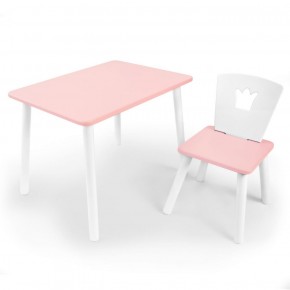 Комплект детской мебели стол и стул Корона (Розовый/Розовый/Белый) в Губкинском - gubkinskiy.mebel-74.com | фото