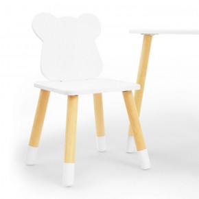 Комплект детской мебели стол и стул Мишутка (Белый/Белый/Береза) в Губкинском - gubkinskiy.mebel-74.com | фото