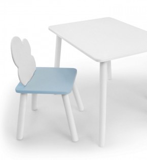 Комплект детской мебели стол и стул Облачко (Белый/Голубой/Белый) в Губкинском - gubkinskiy.mebel-74.com | фото