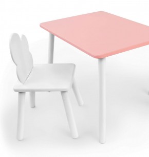 Комплект детской мебели стол и стул Облачко (Розывый/Белый/Белый) в Губкинском - gubkinskiy.mebel-74.com | фото