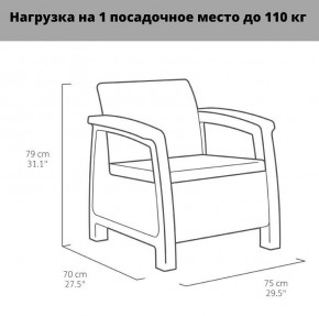 Комплект мебели Корфу Рест (Corfu Rest - without table) графит в Губкинском - gubkinskiy.mebel-74.com | фото