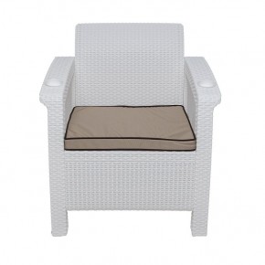 Комплект уличной мебели Yalta Premium Terrace Set (Ялта) белый (+подушки под спину) в Губкинском - gubkinskiy.mebel-74.com | фото