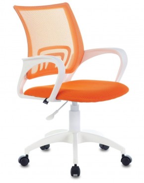 Кресло BRABIX "Fly MG-396W", пластик белый, сетка, оранжевое, 532401, MG-396W_532401 в Губкинском - gubkinskiy.mebel-74.com | фото