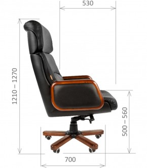 Кресло для руководителя CHAIRMAN 417 (Натуральная кожа) Черное в Губкинском - gubkinskiy.mebel-74.com | фото