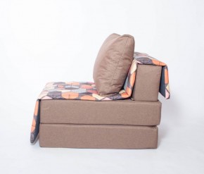 Кресло-кровать бескаркасное Харви (коричневый-геометрия браун) в Губкинском - gubkinskiy.mebel-74.com | фото