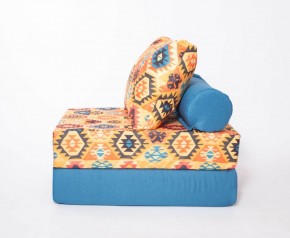 Кресло-кровать-пуф бескаркасное Прайм (мехико желтый-морская волна) в Губкинском - gubkinskiy.mebel-74.com | фото