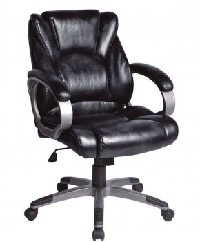 Кресло офисное BRABIX "Eldorado EX-504", экокожа, черное, 530874 в Губкинском - gubkinskiy.mebel-74.com | фото