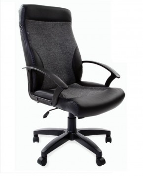 Кресло офисное BRABIX "Trust EX-535" (экокожа/черная/ткань серая) 531383 в Губкинском - gubkinskiy.mebel-74.com | фото