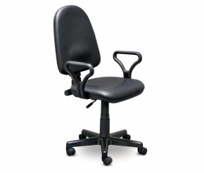 Кресло офисное Престиж+ (черный кожзам PV-1) г/п 140/ПВМ/ гольф в Губкинском - gubkinskiy.mebel-74.com | фото