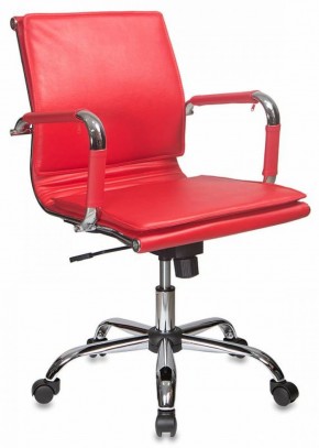 Кресло руководителя Бюрократ CH-993-LOW/RED красный в Губкинском - gubkinskiy.mebel-74.com | фото