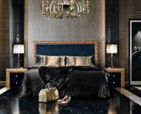 Кровать 2-х спальная (1,6 м) Тиффани Premium черная/золото с мягким элементом (Антрацит) с подъемным механизмомарт (ТФКР-3[3](П) в Губкинском - gubkinskiy.mebel-74.com | фото