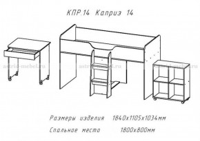 КАПРИЗ-14 Кровать 800 двухъярусная без рисунка в Губкинском - gubkinskiy.mebel-74.com | фото
