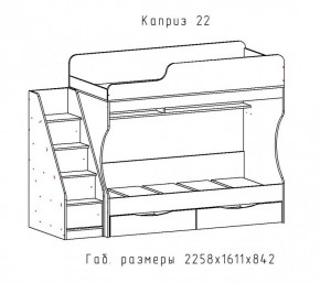 КАПРИЗ-22 Кровать двухъярусная 800 настил ЛДСП в Губкинском - gubkinskiy.mebel-74.com | фото