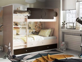Кровать двухъярусная "Тетрис" (щиты) с бортиками + ящики в Губкинском - gubkinskiy.mebel-74.com | фото