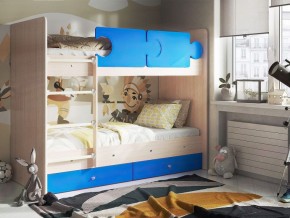 Кровать двухъярусная "Тетрис" (щиты) с бортиками + ящики в Губкинском - gubkinskiy.mebel-74.com | фото