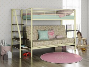 Кровать двухъярусная с диваном "Мадлен-3" (Белый/Фиолетовы) в Губкинском - gubkinskiy.mebel-74.com | фото