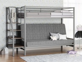 Кровать двухъярусная с диваном "Мадлен-3" (Серый/Серый) в Губкинском - gubkinskiy.mebel-74.com | фото