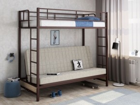 Кровать двухъярусная с диваном "Мадлен" (Коричневый/Бежевый) в Губкинском - gubkinskiy.mebel-74.com | фото