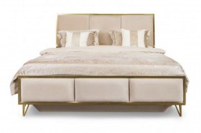 Кровать Lara 1600 с мягким изголовьем + основание (белый глянец) в Губкинском - gubkinskiy.mebel-74.com | фото