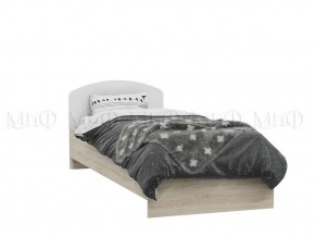 МАРТИНА Кровать 800 с настилом ЛДСП (Белый глянец/дуб сонома) в Губкинском - gubkinskiy.mebel-74.com | фото