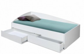 Кровать одинарная "Фея - 3" асимметричная 2000х900 (белая) в Губкинском - gubkinskiy.mebel-74.com | фото