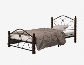 Кровать "Селена 1" Черная (900*2000) (ножки-шоколад) с коваными элементами в Губкинском - gubkinskiy.mebel-74.com | фото
