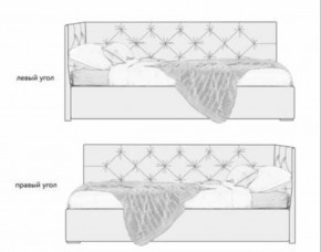 Кровать угловая Хлоя интерьерная +основание (90х200) в Губкинском - gubkinskiy.mebel-74.com | фото