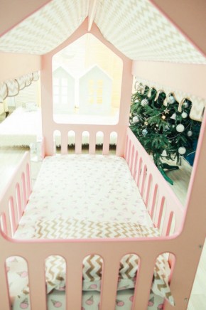 Кровать-домик без ящика 800*1600 (Розовый) в Губкинском - gubkinskiy.mebel-74.com | фото