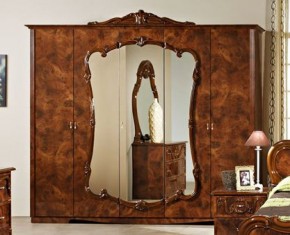 Шкаф 5-и дверный с зеркалами (20.145) Тициана (орех) в Губкинском - gubkinskiy.mebel-74.com | фото