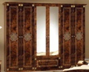 Шкаф 6-и дверный с зеркалами (02.146) Рома (орех) в Губкинском - gubkinskiy.mebel-74.com | фото