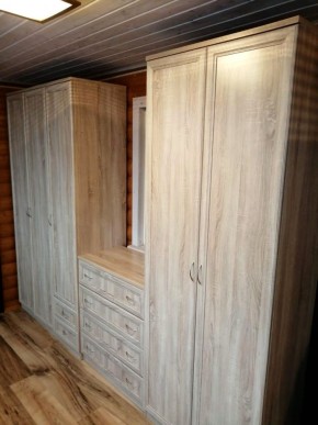 Шкаф для белья со штангой, полками и ящиками арт. 113 в Губкинском - gubkinskiy.mebel-74.com | фото