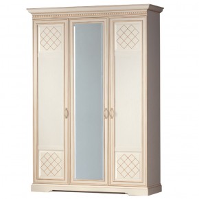 Шкаф для одежды 3-дверный №800 Парма кремовый белый в Губкинском - gubkinskiy.mebel-74.com | фото