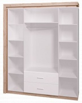 Шкаф для одежды с ящиками 4-х створчатый с зеркалом Люмен 16 в Губкинском - gubkinskiy.mebel-74.com | фото